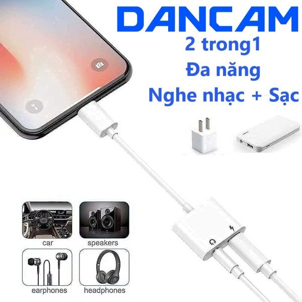 Bộ chuyển đổi tai nghe cổng 3.5mm sang chân cắm  cho điện thoại IP/Type C || Hàng Cao Cấp