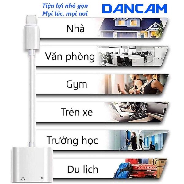 Bộ chuyển đổi tai nghe cổng 3.5mm sang chân cắm  cho điện thoại IP/Type C || Hàng Cao Cấp