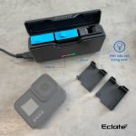 Dock sạc 3 pin Eclaté dành cho Gopro tích hợp 5/6/7/8/9/10/11/12 có khay đựng thẻ nhớ - Ảnh 6