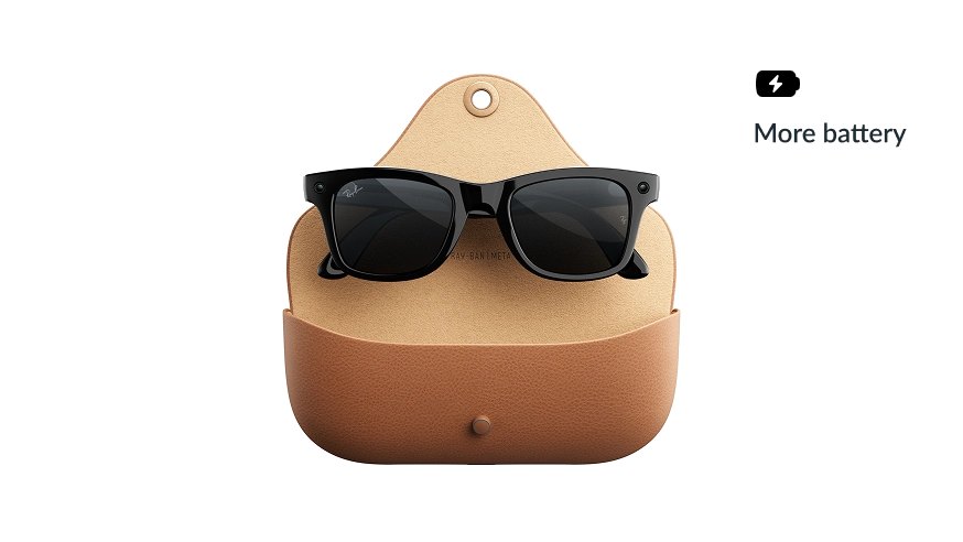Hộp sạc của Ray-Ban Meta Gen 3 cho thêm tới 50 giờ pin
