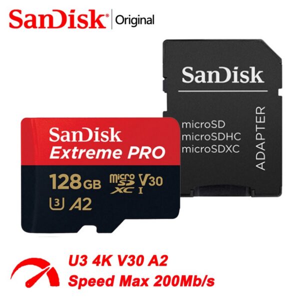 SanDisk Extreme PRO microSDXC 128GB kèm adapter SD, U3 4K V30 A2 200MB/s